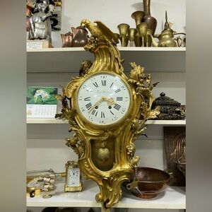 Antique 19th Century Louis Deletreez Bronze Cartel Wall Clock A Paris Very Rare